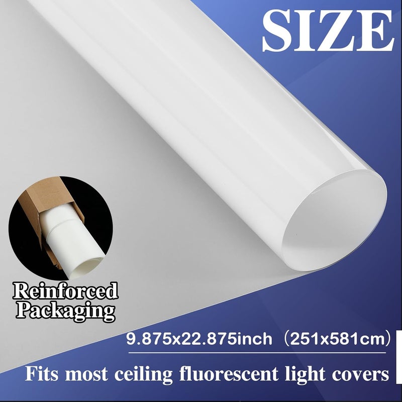 Pushglossy 10 Pack Light Diffuser Sheet 9.875"x22.875"x0.01" White LED Dimming Diffusion Film DIY Cutable Soften Fluorescent Lighting Gel Filter Panel for Flash Strobe Photography Ceiling Light Cover - Image 2